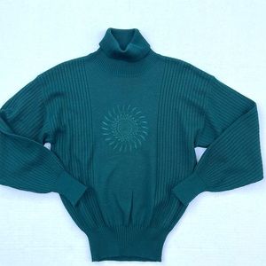 Vintage Meister Emerald Sun Turtleneck Wool Blend Sweater